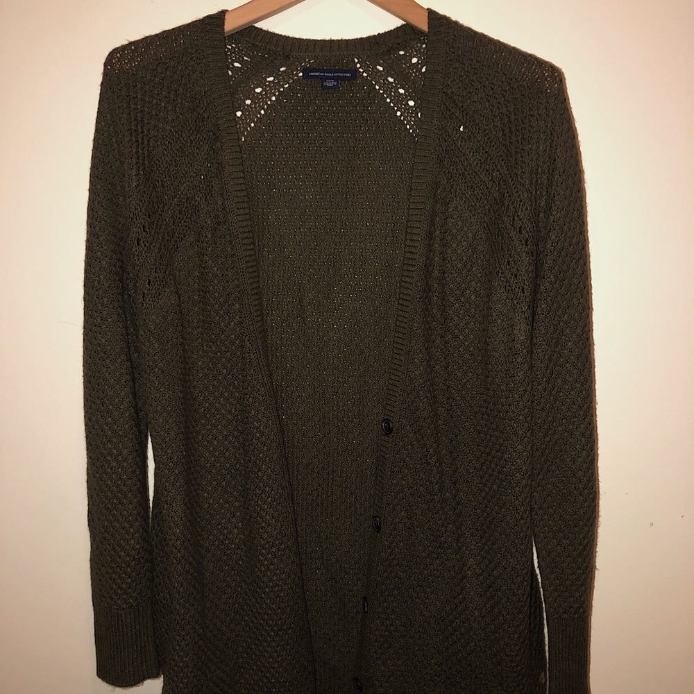 Olive green cardigan
